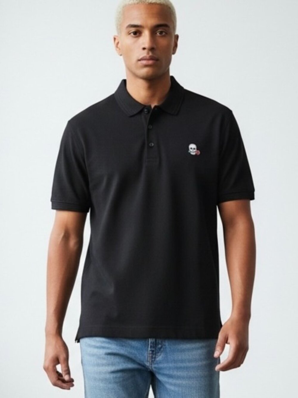 NEW Robert Graham Men’s Large Polo Shirt Skull Embroidered NWT